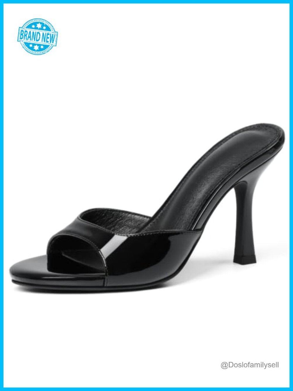 EQAUDES High Heels Mules for Women Open Toe Slip on Stiletto Heeled Sandals